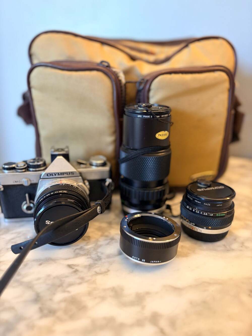 Olympus OM-2N 35mm SLR Film Camera Bundle